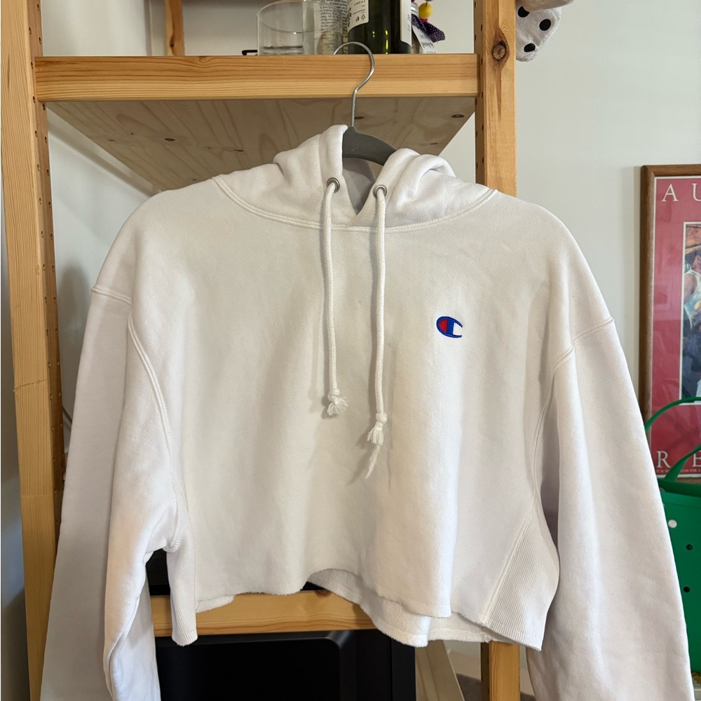 Champion Off-White Hoodie with Drawstrings